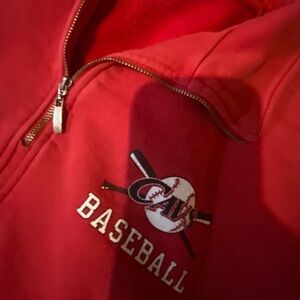 Red Baseball Zip-Up Jacket